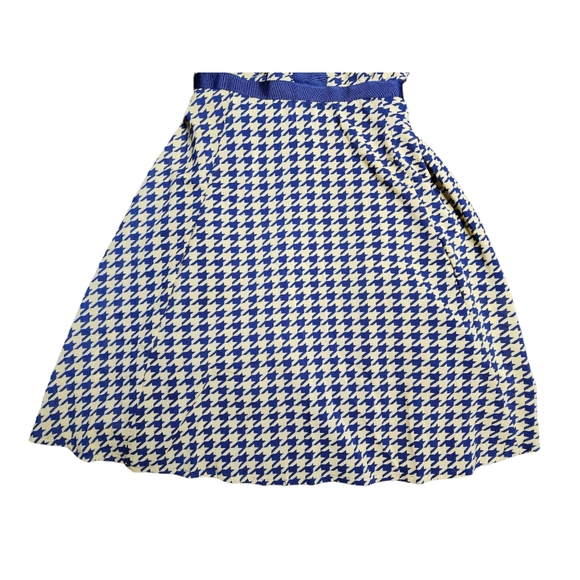 Louche Mustard & Blue Houndstooth Fit & Flare Dress Size 12 (UK) - Picture 5 of 15
